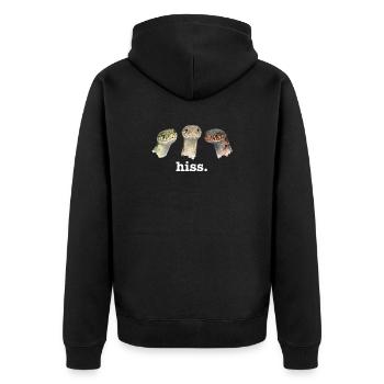 Schlangenzischen Lustiges Schlangenliebhaber Lusti - Unisex Premium Bio Zip Hoodie - Schwarz - Hinten - Nico (187cm)