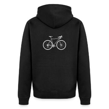 Retro Road Bike Silhouette – Minimal Bike Art - Unisex Premium Organic Zip Hoodie - black - Back - Nico (187cm)