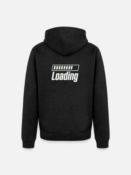 Loading Loading Bar - Unisex Premium Organic Zip Hoodie - black