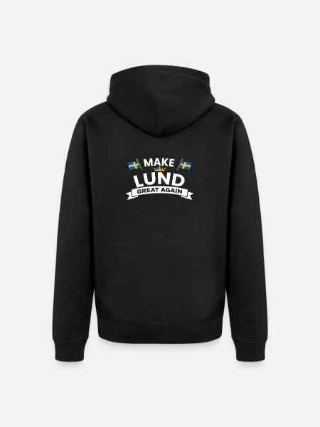Lund City Pride Crest - Unisex Premium Organic Zip Hoodie - black
