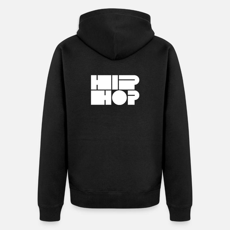 Typographie du bloc hip-hop - Veste à capuche bio Premium Unisexe - noir