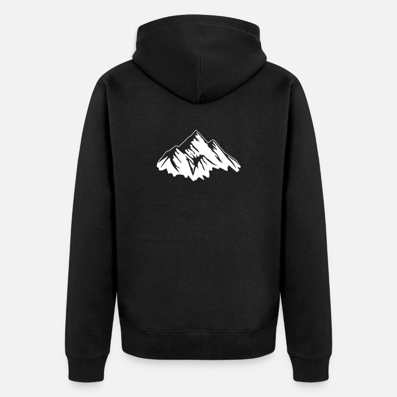 berge - Unisex Premium Bio Zip Hoodie - Schwarz