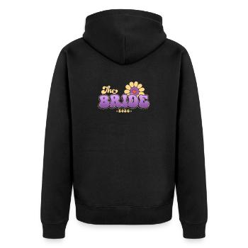 Braut - Junggesellinnenabschied 2026 JGA Damen - Unisex Premium Bio Zip Hoodie - Schwarz - Hinten - Nico (187cm)