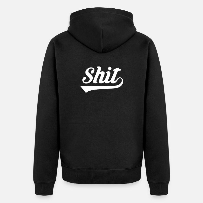 Merde Rétro Script - Veste à capuche bio Premium Unisexe - noir