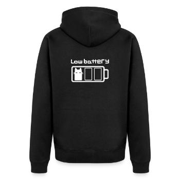 Cat à batterie faible - Veste à capuche bio Premium Unisexe - noir - Dos - Nico (187cm)