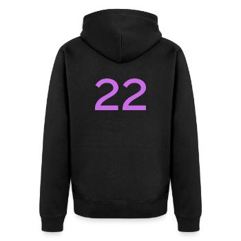 22 - Unisex Premium Organic Zip Hoodie - black - Back - Nico (187cm)