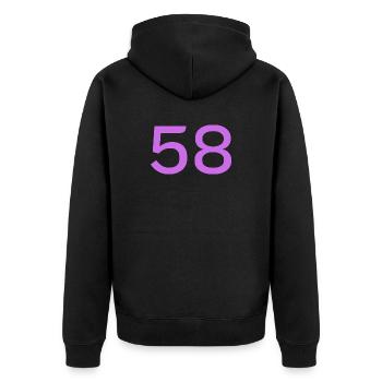 58 - Unisex Premium Organic Zip Hoodie - black - Back - Nico (187cm)