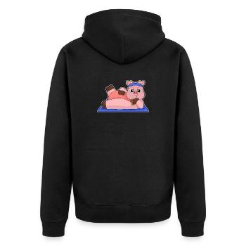 Gymnastique de fitness Yoga des cochons - Veste à capuche bio Premium Unisexe - noir - Dos - Nico (187cm)