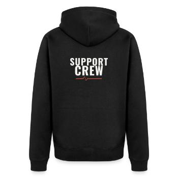 Support Crew Marathon Run Team Motivation Sports - Unisex Premium Organic Zip Hoodie - black - Back - Nico (187cm)