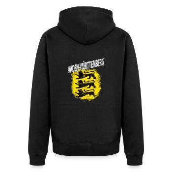 Baden-Württemberg - Unisex Premium Bio Zip Hoodie - Schwarz - Hinten - Nico (187cm)