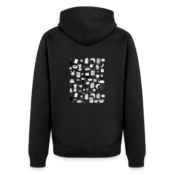 Breakfast - Unisex Premium Organic Zip Hoodie - black - Back - Nico (187cm)