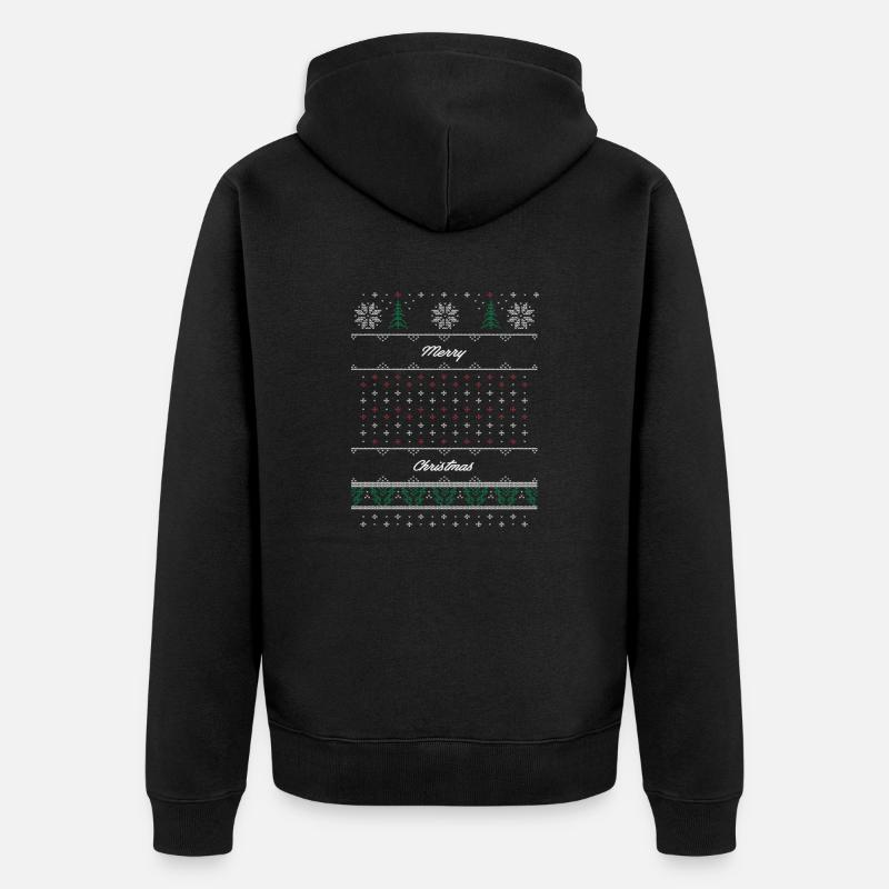 Merry Christmas Pattern - Veste à capuche bio Premium Unisexe - noir