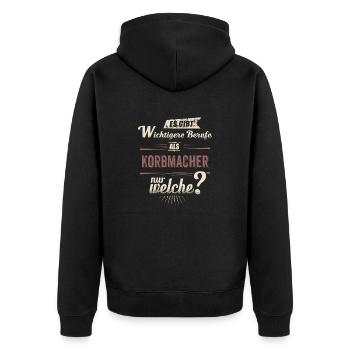 Wichtigere Berufe als - Korbmacher - rot retro - - Unisex Premium Organic Zip Hoodie - black - Back - Nico (187cm)