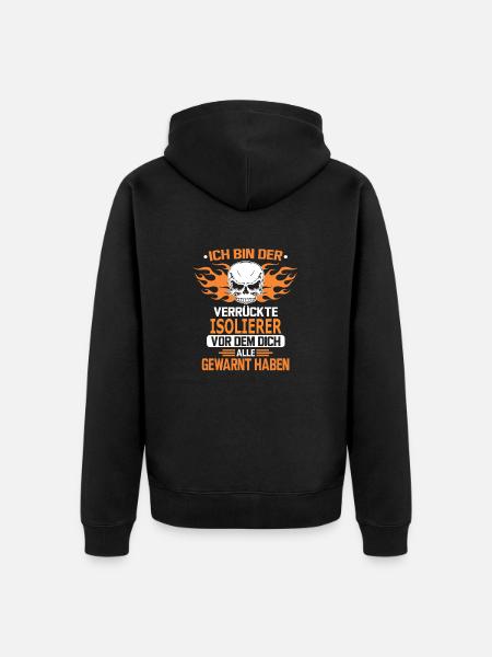 ISOLIERER - Unisex Premium Bio Zip Hoodie - Schwarz