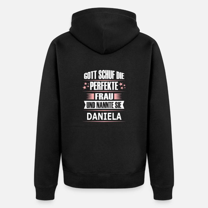 DANIELA - Unisex Premium Bio Zip Hoodie - Schwarz