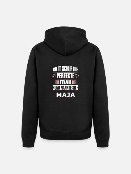 MAJA - Unisex Premium Bio Zip Hoodie - Schwarz