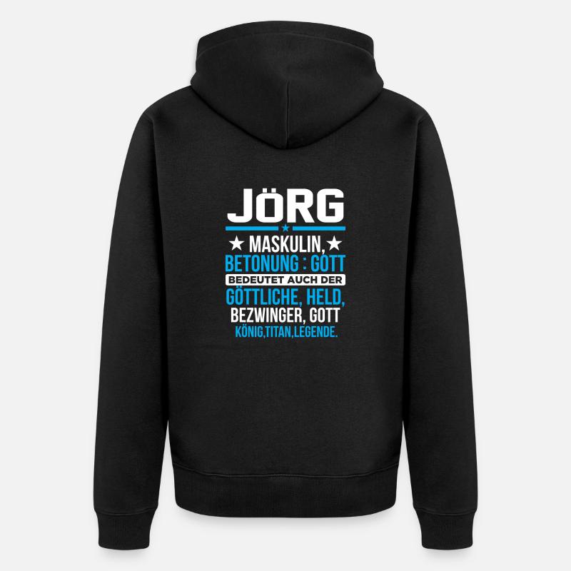 JÖRG - Titan - Unisex Premium Bio Zip Hoodie - Schwarz
