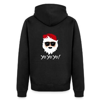 Funny Santa 2018 - Yo Yo Yo! Christmas 2018 Shirt - Unisex Premium Organic Zip Hoodie - black - Back - Nico (187cm)