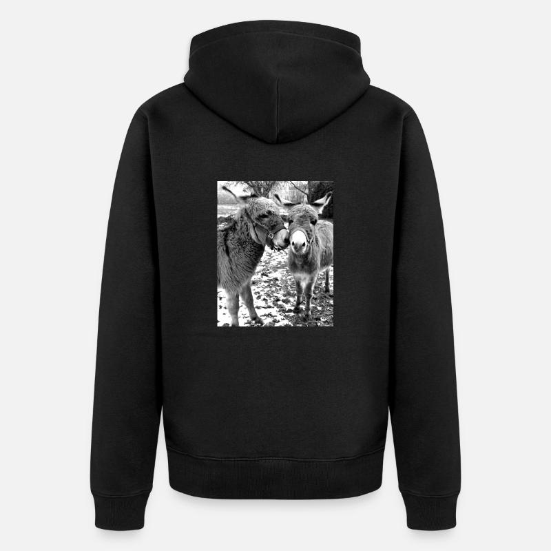 Deux ânes - Veste à capuche bio Premium Unisexe - noir