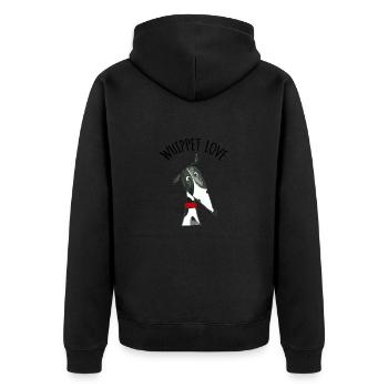 Whippet Love black and white - Veste à capuche bio Premium Unisexe - noir - Dos - Nico (187cm)