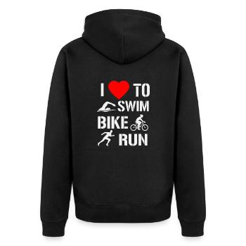 Triathlon - Veste à capuche bio Premium Unisexe - noir - Dos - Nico (187cm)