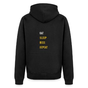 Eat Sleep Beer Repeat - Unisex Premium Organic Zip Hoodie - black - Back - Nico (187cm)