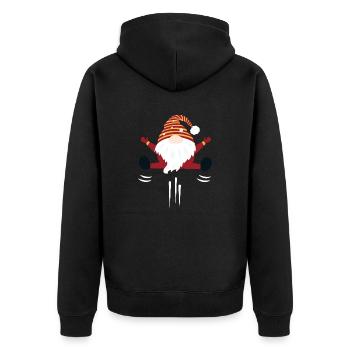Gnome skandinavischen Elf Weihnachten - Unisex Premium Bio Zip Hoodie - Schwarz - Hinten - Nico (187cm)