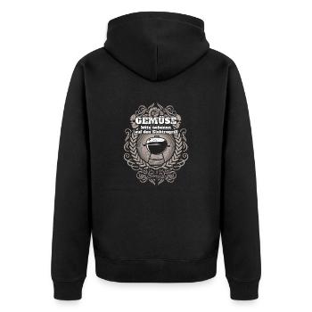 Grill - Unisex Premium Bio Zip Hoodie - Schwarz - Hinten - Nico (187cm)