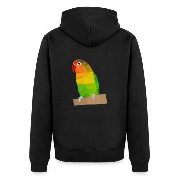Lovebird Lovebirds Peach Heads Gift - Unisex Premium Organic Zip Hoodie - black - Back - Nico (187cm)