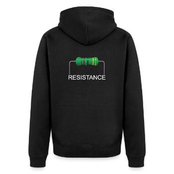 Resistance, 33 ohms, resistance, electrical engineering - Unisex Premium Organic Zip Hoodie - black - Back - Nico (187cm)