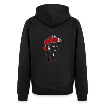 Schwarzwaldmaedel - Unisex Premium Organic Zip Hoodie - black - Back - Nico (187cm)