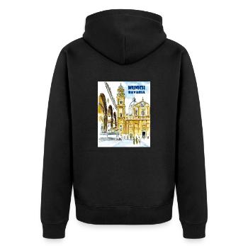 Munich Bavaria - Veste à capuche bio Premium Unisexe - noir - Dos - Nico (187cm)