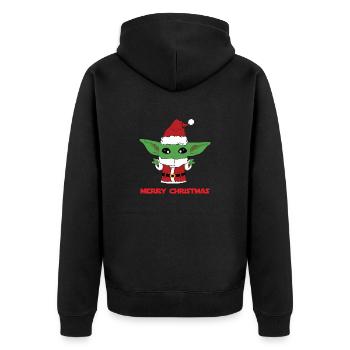 Süßer Babyjoda - Unisex Premium Bio Zip Hoodie - Schwarz - Hinten - Nico (187cm)