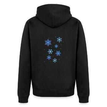 Étoiles de neige, cristaux de glace - Veste à capuche bio Premium Unisexe - noir - Dos - Nico (187cm)