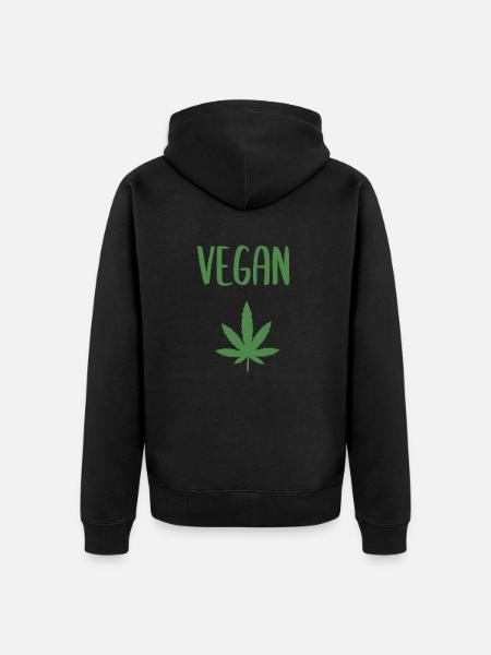 VEGAN GREEN - Unisex Premium Organic Zip Hoodie - black