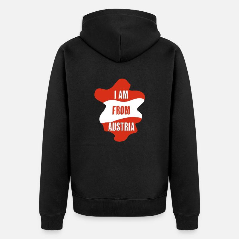 I am from AUSTRIA - Unisex Premium Bio Zip Hoodie - Schwarz