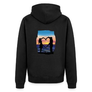 saint valentin romantique - Veste à capuche bio Premium Unisexe - noir - Dos - Nico (187cm)
