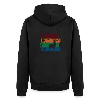 Motif animaux - Veste à capuche bio Premium Unisexe - noir - Dos - Nico (187cm)