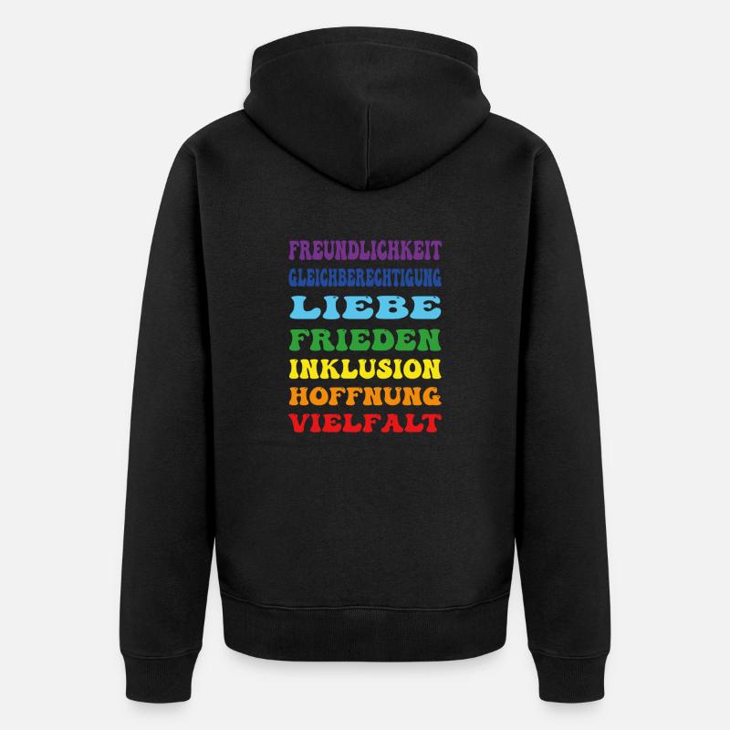regenbogen csd diversity - Unisex Premium Bio Zip Hoodie - Schwarz