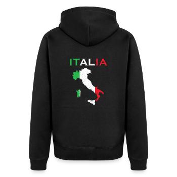 Italia Italien Flagge Italiener - Unisex Premium Bio Zip Hoodie - Schwarz - Hinten - Nico (187cm)