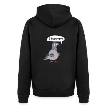 Pigeons drôles Oiseaux Élevage de pigeons - Veste à capuche bio Premium Unisexe - noir - Dos - Nico (187cm)