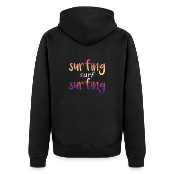 surfing surf surfing - Veste à capuche bio Premium Unisexe - noir - Dos - Nico (187cm)