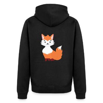 Fuchs - Unisex Premium Bio Zip Hoodie - Schwarz - Hinten - Nico (187cm)