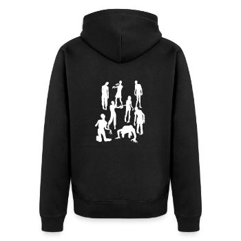 ZOMBIE - Unisex Premium Organic Zip Hoodie - black - Back - Nico (187cm)