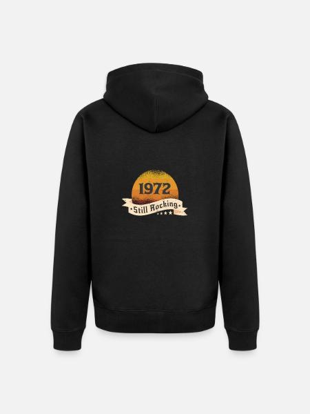1972 Birthday Vintage Gift Vintage Vintage Rock - Unisex Premium Organic Zip Hoodie - black