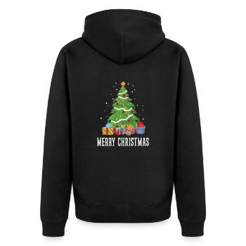 Frohe Weihnachten Frohes Weihnachtsgeschenk - Unisex Premium Bio Zip Hoodie - Schwarz - Hinten - Nico (187cm)