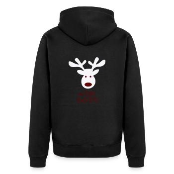 Team Rudolf - Unisex Premium Bio Zip Hoodie - Schwarz - Hinten - Nico (187cm)