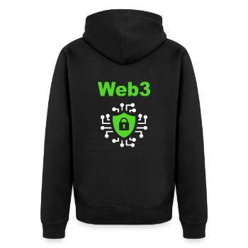 Web3 Cryptocurrency Blockchain Software Developer - Unisex Premium Organic Zip Hoodie - black - Back - Nico (187cm)