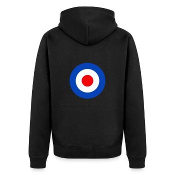 Emblème du mod - Veste à capuche bio Premium Unisexe - noir - Dos - Nico (187cm)