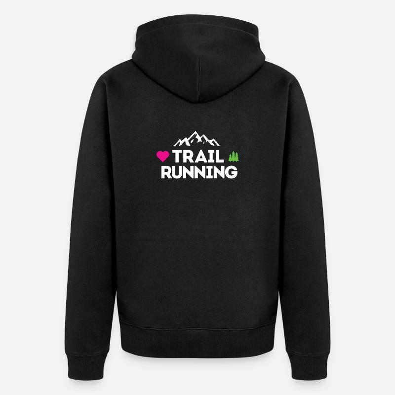 J’adore le Trail Running - Veste à capuche bio Premium Unisexe - noir